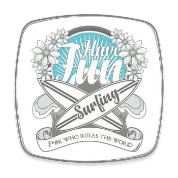 SURFING, SURFING - Square fridge magnet - white - Front