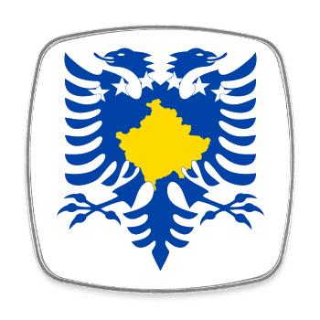 Albanien Kosovo Flagge - Viereckiger Kühlschrankmagnet - Weiß - Vorne