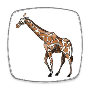 Giraffe - Viereckiger Kühlschrankmagnet - Weiß - Vorne