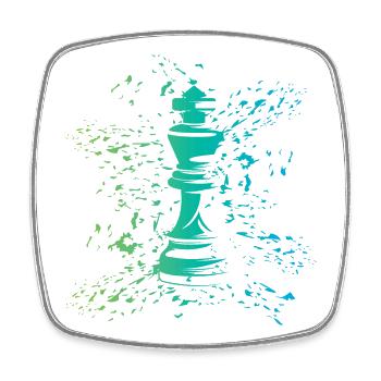 König Schach Symbol Farben Explosion Verein Logo - Viereckiger Kühlschrankmagnet - Weiß - Vorne