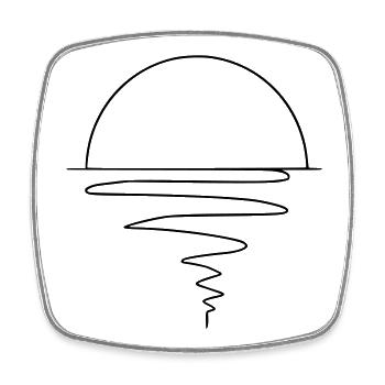 Sunset - Square fridge magnet - white - Front