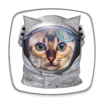 Un astronaute chat dans l’espace pour les amoureux des chats - Magnet carré - blanc - Devant