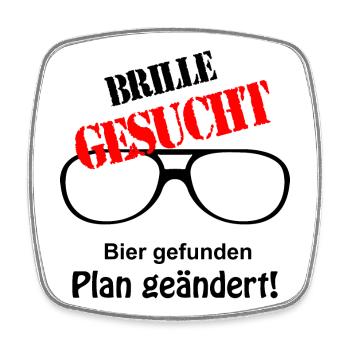 Brille gesucht - Viereckiger Kühlschrankmagnet - Weiß - Vorne