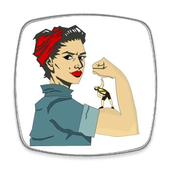 FEMMES FORTES - Magnet carré - blanc - Devant