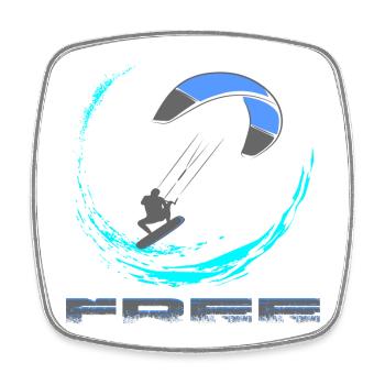 Kitesurf - Magnet carré - blanc - Devant
