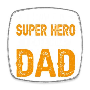 Dad super hero - Square fridge magnet - white - Front