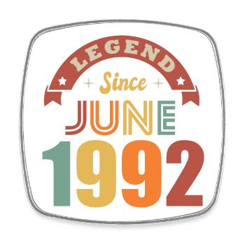Anniversaire 30 ans legende né en juin 1992 - Magnet carré - blanc - Devant
