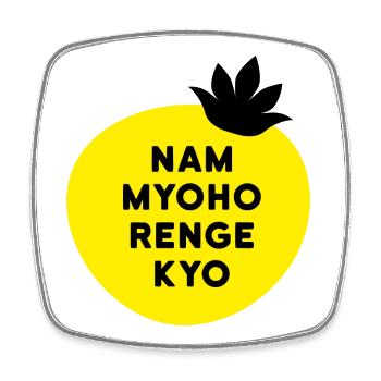 Nam Myoho Renge Buddha Mantra Lotos Spruch - Viereckiger Kühlschrankmagnet - Weiß - Vorne