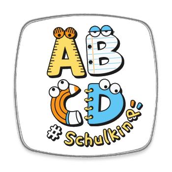 Schulkind Einschulung Schulanfang Schule - Viereckiger Kühlschrankmagnet - Weiß - Vorne