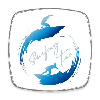 Surfing, surfing time - Square fridge magnet - white - Front