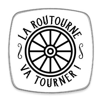 La routourne va tourner - Magnet carré - blanc - Devant