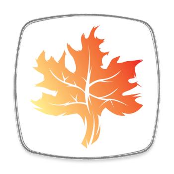 Icône de la feuille d’érable Couleurs Icône du logo Illustration - Magnet carré - blanc - Devant