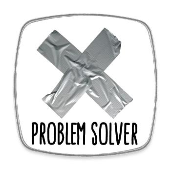 Lustig Klebeband Mann Vater Problem solver - Viereckiger Kühlschrankmagnet - Weiß - Vorne