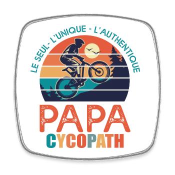 papa cycopath papa vélo humour cycliste bmx - Magnet carré - blanc - Devant