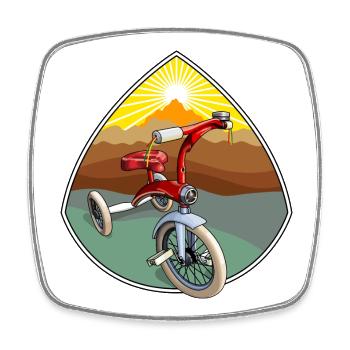 Le tricycle fait du bien - Magnet carré - blanc - Devant