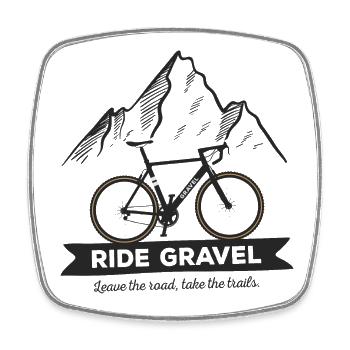 Ride Gravel Cyclocross Bike pour les cyclistes - Magnet carré - blanc - Devant