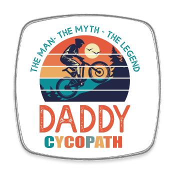 Papa Cycopath Papa Fahrrad Humor Radfahrer BMX - Viereckiger Kühlschrankmagnet - Weiß - Vorne