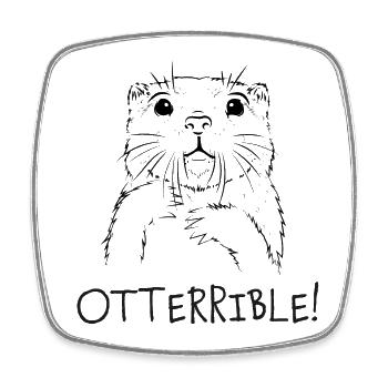 Otterrible - Illustration Otter - Viereckiger Kühlschrankmagnet - Weiß - Vorne