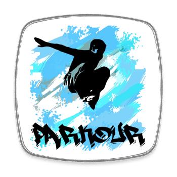 Parkour - Viereckiger Kühlschrankmagnet - Weiß - Vorne