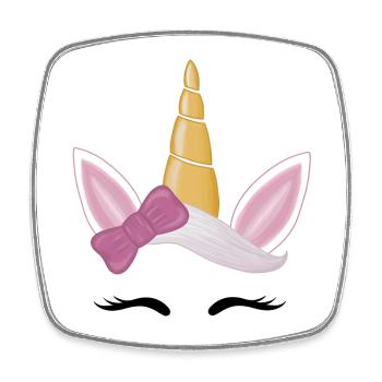 Licorne - Magnet carré - blanc - Devant