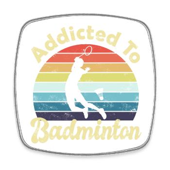 Badminton - Square fridge magnet - white - Front