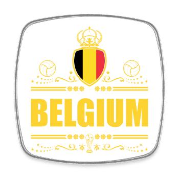 BELGIUM GOLD LINEART | LIMITED EDITION - Square fridge magnet - white - Front