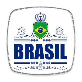 BRAZIL - BRASIL - Square fridge magnet - white - Front