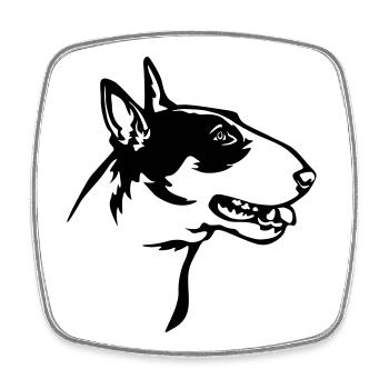 Bull Terrier Head - Square fridge magnet - white - Front