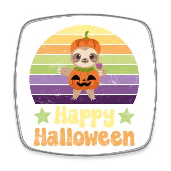 Halloween Faultier - Viereckiger Kühlschrankmagnet - Weiß - Vorne
