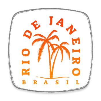 Rio De Janeiro | Brazil | Palm tree - Square fridge magnet - white - Front