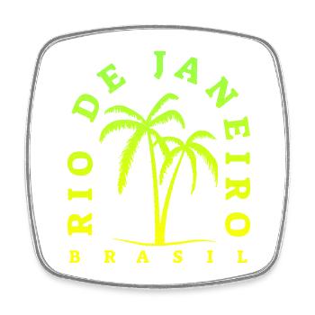 Rio Palm Neon Brasil - Magnet carré - blanc - Devant