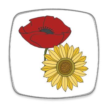 mohn sonnenblume - Viereckiger Kühlschrankmagnet - Weiß - Vorne