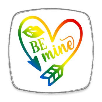 Valentinstag T-Shirt be mine Valentinstag - Viereckiger Kühlschrankmagnet - Weiß - Vorne