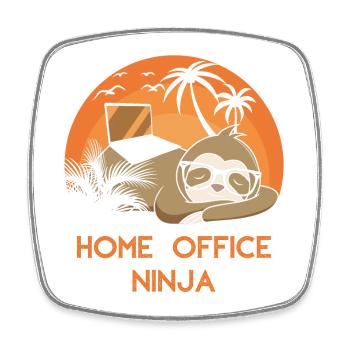Home Office Ninja - Viereckiger Kühlschrankmagnet - Weiß - Vorne