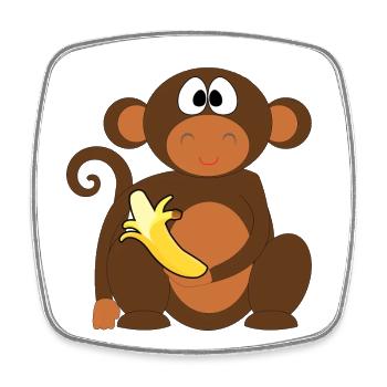 Ben with banana - Square fridge magnet - white - Front