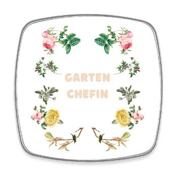 Garten Chefin Blumen Design - Viereckiger Kühlschrankmagnet - Weiß - Vorne