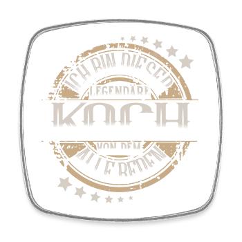 Koch - Viereckiger Kühlschrankmagnet - Weiß - Vorne