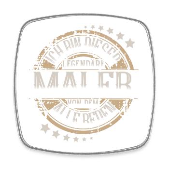 Maler - Viereckiger Kühlschrankmagnet - Weiß - Vorne