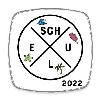 Schule 2022 - Viereckiger Kühlschrankmagnet - Weiß - Vorne