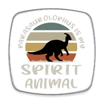 Parasaurolophus - Square fridge magnet - white - Front