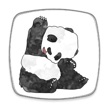 Panda - Viereckiger Kühlschrankmagnet - Weiß - Vorne