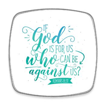 If God is for us - Viereckiger Kühlschrankmagnet - Weiß - Vorne