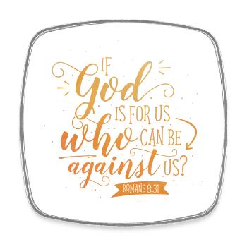 If God is for us - Viereckiger Kühlschrankmagnet - Weiß - Vorne