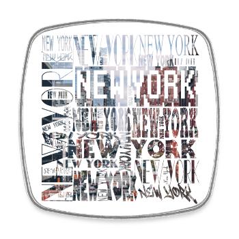 NEW YORK - Square fridge magnet - white - Front