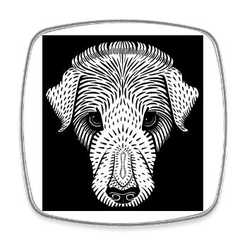 Border Terrier - Square fridge magnet - white - Front