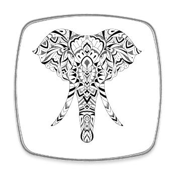Graphic Elephant - Square fridge magnet - white - Front