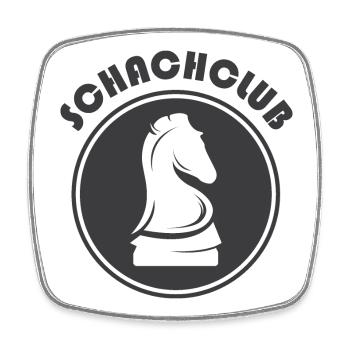 Schachclub chess Pferd rook Symbol Logo Icon - Viereckiger Kühlschrankmagnet - Weiß - Vorne