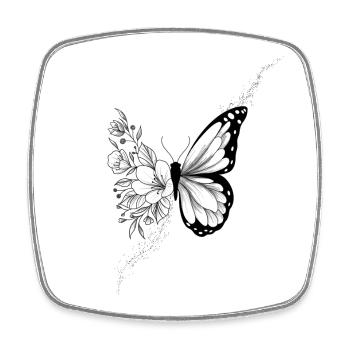 Floral butterfly - Square fridge magnet - white - Front