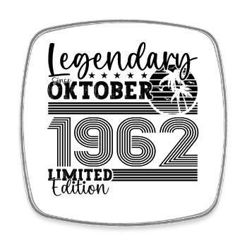 Légendaire depuis octobre 1962 cadeau de 60e anniversaire - Magnet carré - blanc - Devant