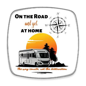 Camping Wohnmobil Spruch Englisch - Viereckiger Kühlschrankmagnet - Weiß - Vorne